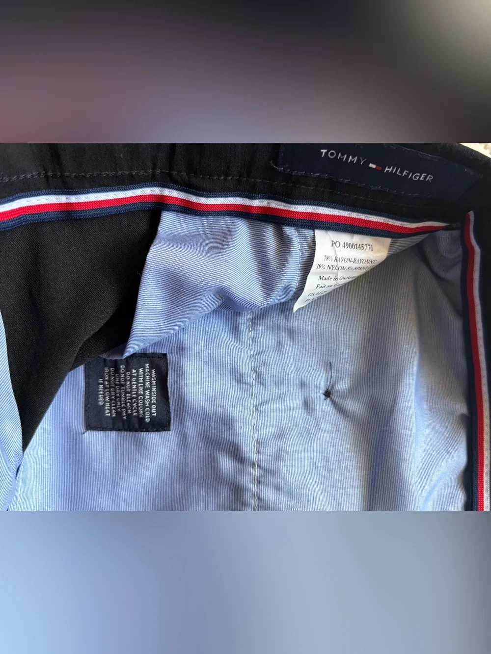 Tommy Hilfiger Men’s Black Stretch Dress Pants Straight Leg 32W x 31L